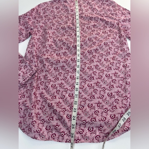 J. Crew 100% Indian Cotton Floral Pin Tuck Ruffle Blouse Womens Medium - Picture 13 of 16